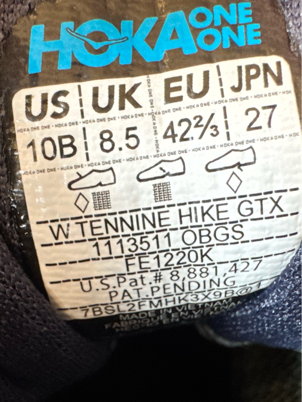 Hoka One One TenNine GTX Trail Hiking Boot - Shoes Women’s Size 10 B - Picture 13 of 16